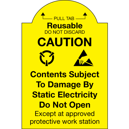 2 x 3" - "Pull Tab Reusable - Do Not Discard" Labels